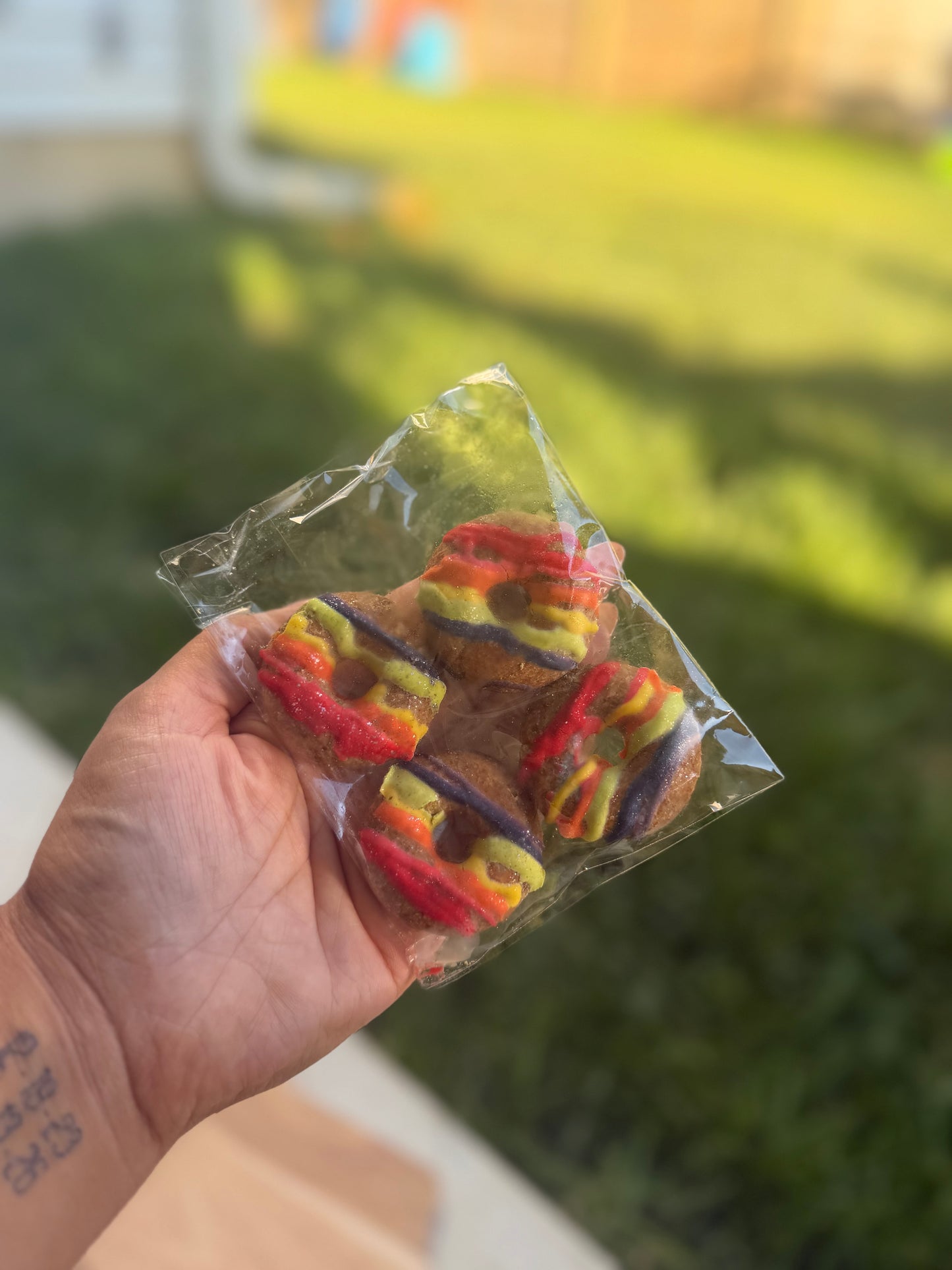4 pack iced Mini Donuts