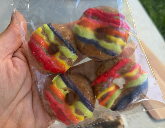 4 pack iced Mini Donuts
